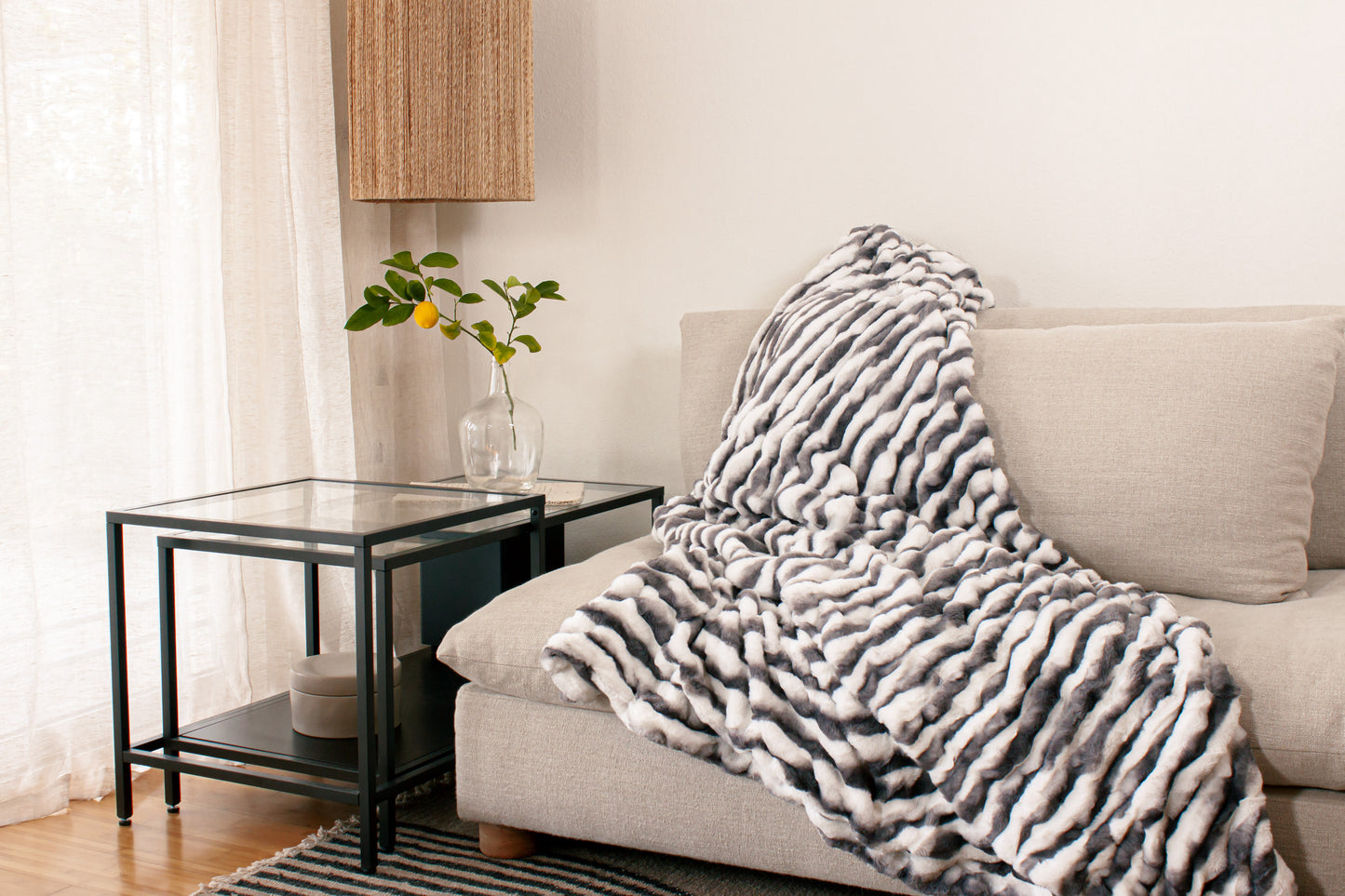 Snow Chinchilla Minky Blanket